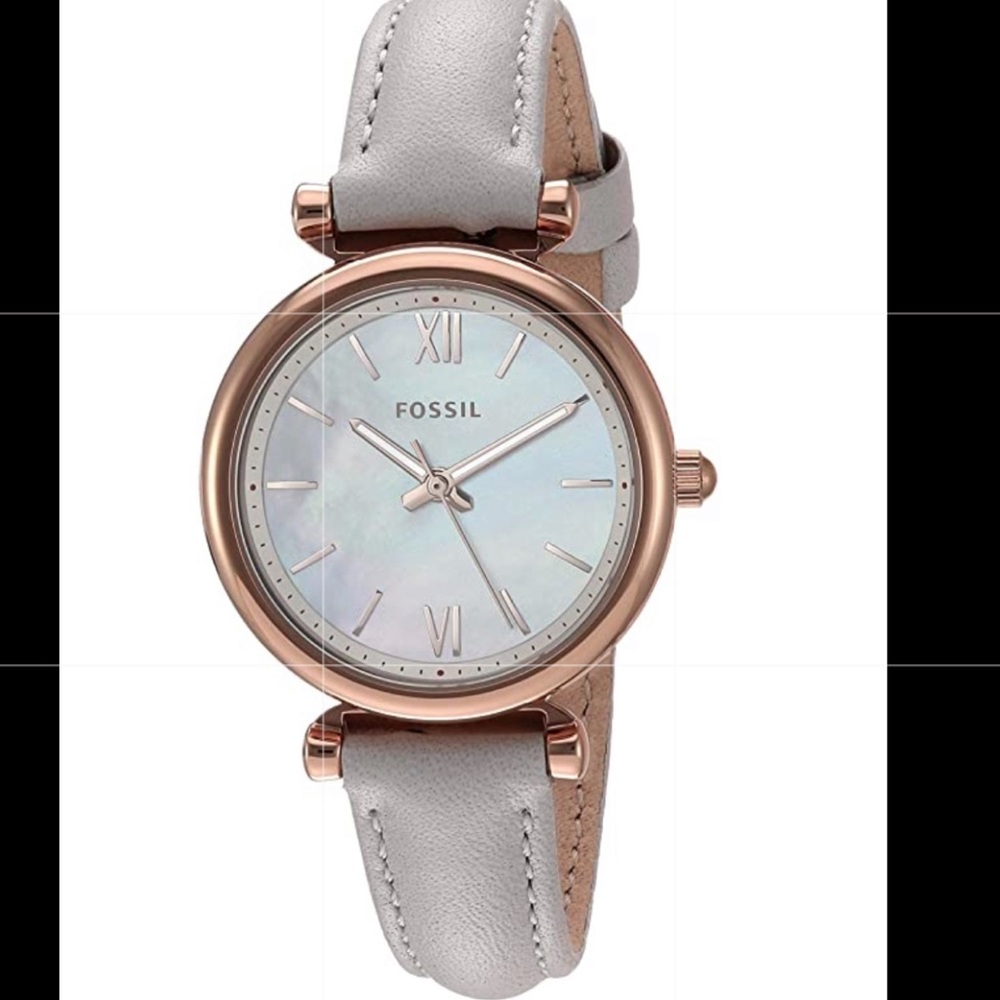 Fossil Mini Stainless Steel & Leather Quartz watch